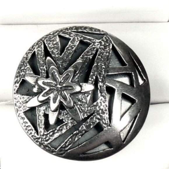 Addy Ronen LARGE Flower Round Sterling SILVER Ring - Picture 1 of 7